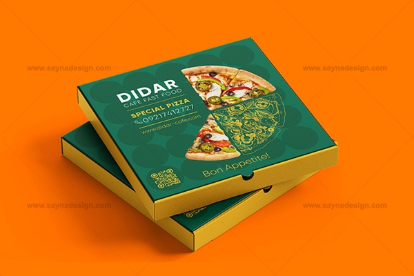 طراحی بسته بندی پیتزا دیدار